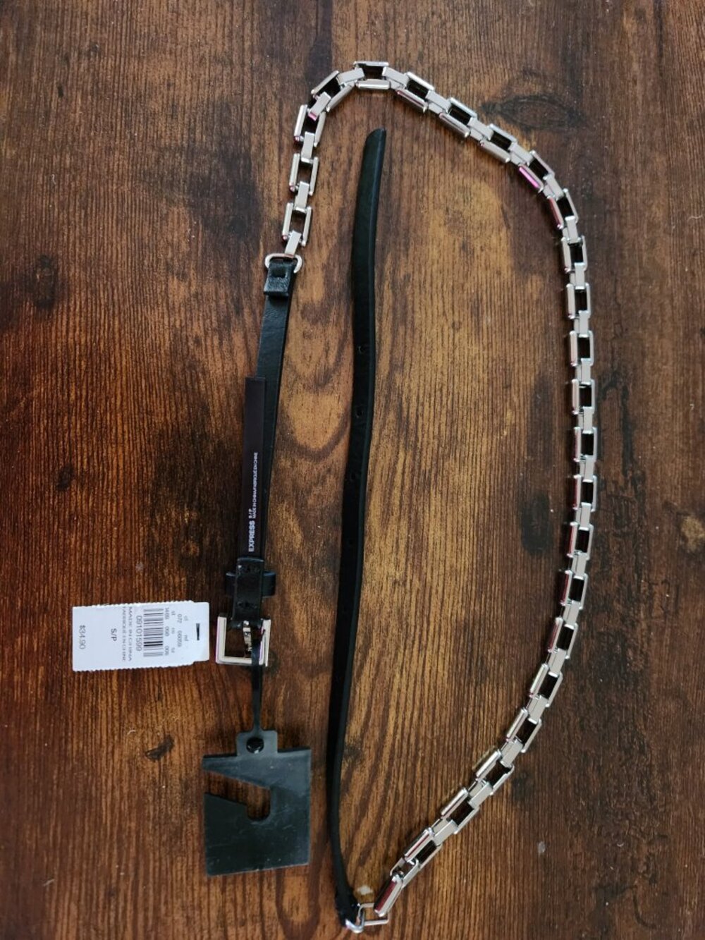 Chain and Faux Leather Belt